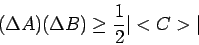 \begin{displaymath}
(\Delta A) (\Delta B) \geq \frac{1}{2} \vert<C>\vert
\end{displaymath}