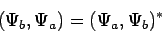 \begin{displaymath}
(\Psi_b, \Psi_a) = (\Psi_a, \Psi_b)^*
\end{displaymath}