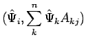 $\displaystyle (\hat{\Psi}_i, \sum_k^{n} \hat{\Psi}_k A_{kj} )$