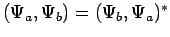 $(\Psi_a, \Psi_b) = (\Psi_b, \Psi_a)^{*}$